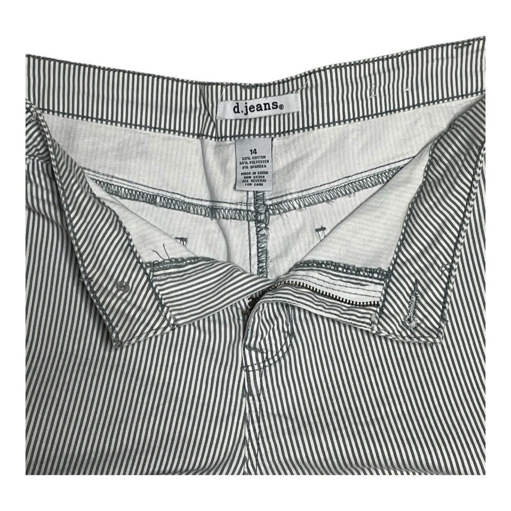 Grey Pinstriped Women's Shorts 14 - Picture 3 of 4